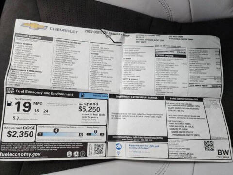 2022 Chevrolet Corvette Stingray