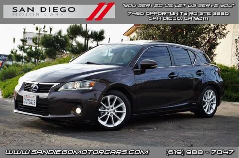 2012 Lexus CT 200h for sale at San Diego Motor Cars LLC in Spring Valley CA