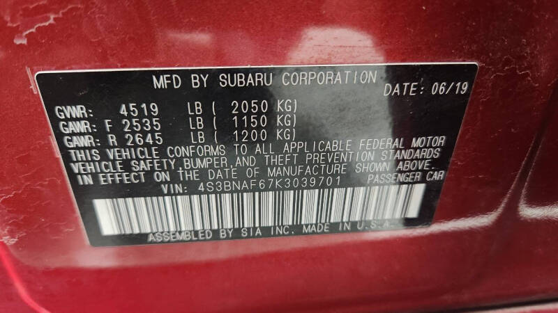 2019 Subaru Legacy 2.5i Premium