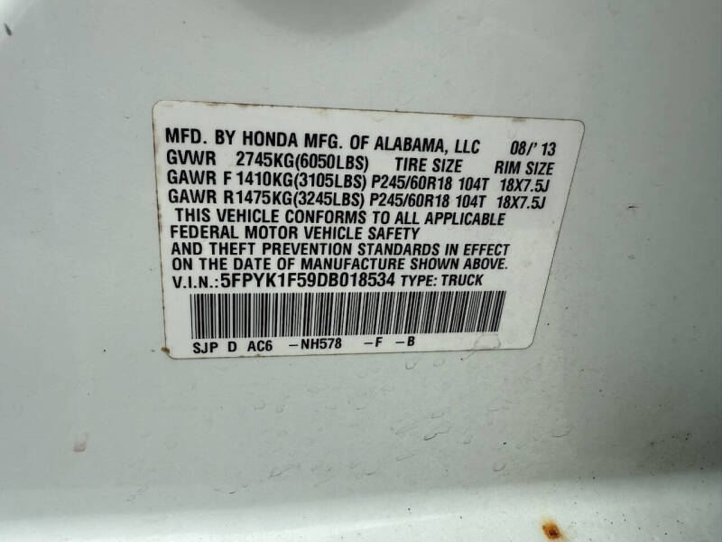 2013 Honda Ridgeline RTL