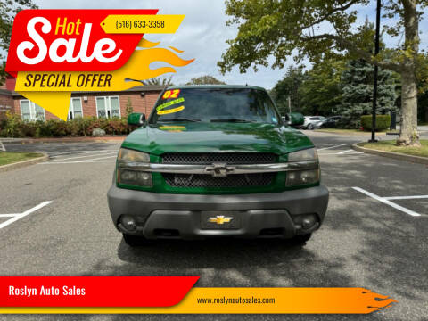 2002 Chevrolet Avalanche for sale at Roslyn Auto Sales in Roslyn Heights NY