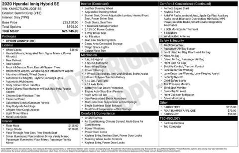 2020 Hyundai Ioniq Hybrid SE