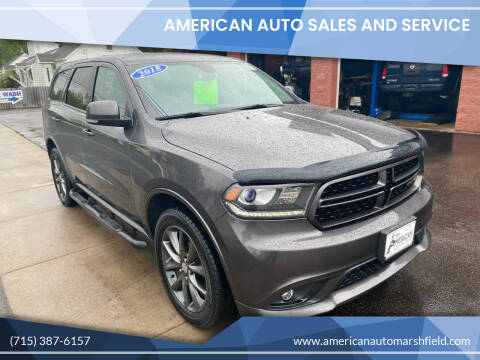 2018 Dodge Durango for sale at AMERICAN AUTO SALES AND SERVICE in Marshfield WI