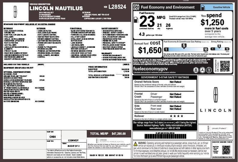 2019 Lincoln Nautilus Select