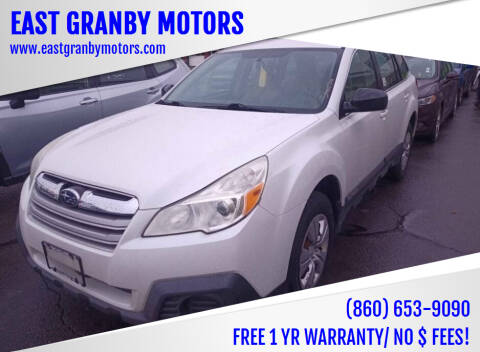 2013 Subaru Outback for sale at EAST GRANBY MOTORS in East Granby CT