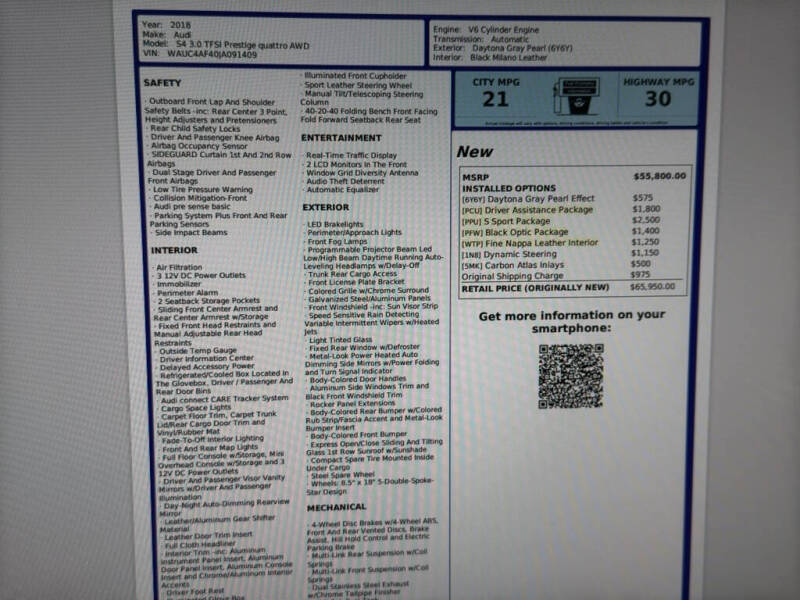 2018 Audi S4 3.0T quattro Prestige
