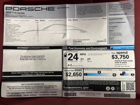 2025 Porsche 718 Cayman
