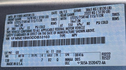 2013 Ford E-Series E-150 XL