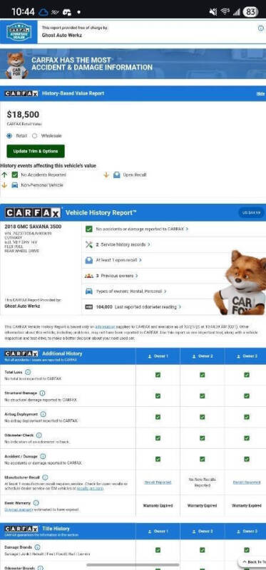 2018 GMC Savana 3500