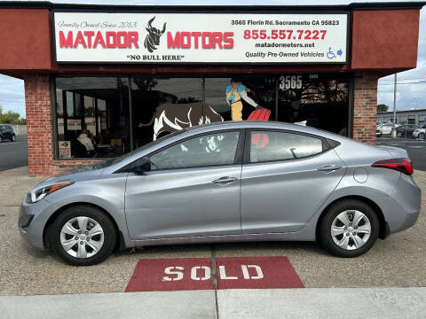 2016 Hyundai Elantra for sale at Matador Motors in Sacramento CA