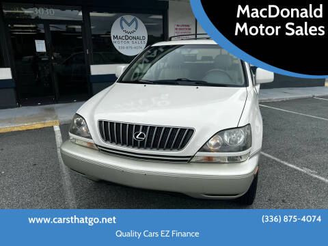 1999 Lexus RX 300 for sale at MacDonald Motor Sales in High Point NC