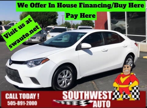 2016 Toyota Corolla for sale at SOUTHWEST AUTO in Albuquerque NM