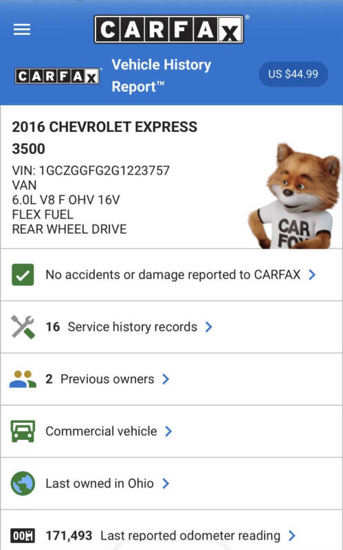 2016 Chevrolet Express 3500