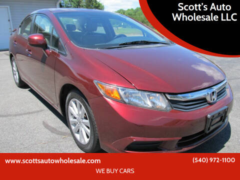 2012 Honda Civic for sale at Scott's Auto Wholesale LLC in Locust Grove VA