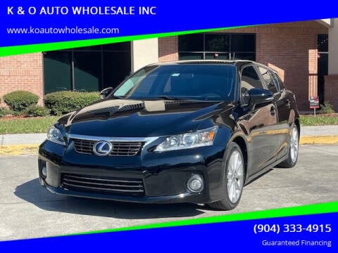 2013 Lexus CT 200h for sale at K & O AUTO WHOLESALE INC in Jacksonville FL