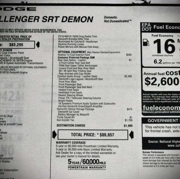 2018 Dodge Challenger SRT Demon