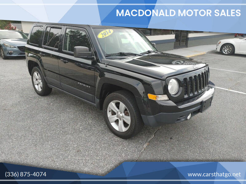 2014 Jeep Patriot for sale at MacDonald Motor Sales in High Point NC