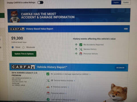 2016 Subaru Legacy 2.5i Premium