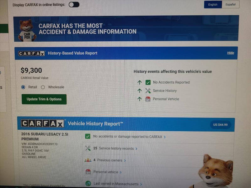 2016 Subaru Legacy 2.5i Premium