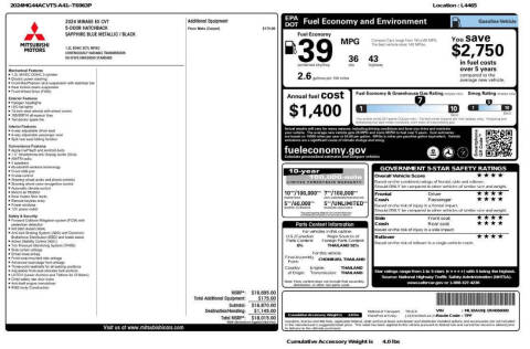 2024 Mitsubishi Mirage ES