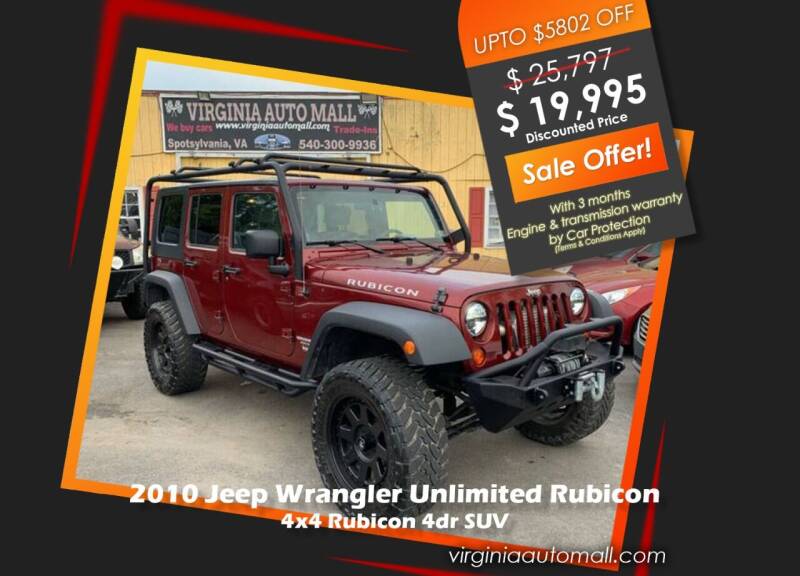 2010 Jeep Wrangler Unlimited for sale at Virginia Auto Mall in Woodford VA