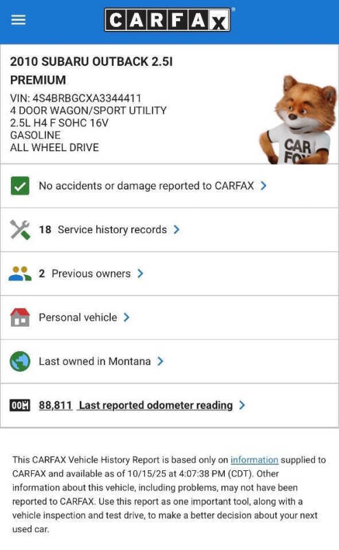 2010 Subaru Outback 2.5i Premium