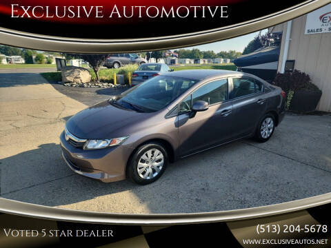 2012 Honda Civic for sale at Exclusive Automotive in West Chester OH
