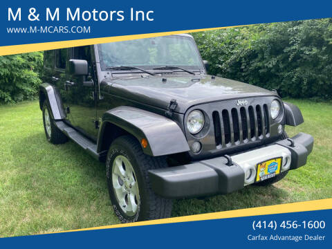 2014 Jeep Wrangler Unlimited for sale at M & M Motors Inc in West Allis WI