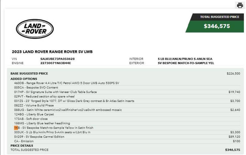 2023 Land Rover Range Rover P530 SV LWB