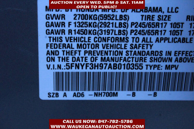 2010 Honda Pilot Touring w/Navi w/DVD