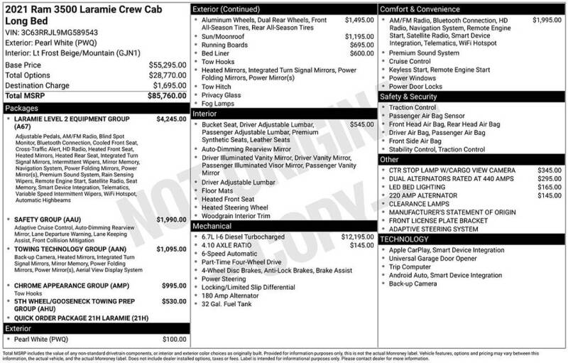 2021 RAM 3500 Laramie