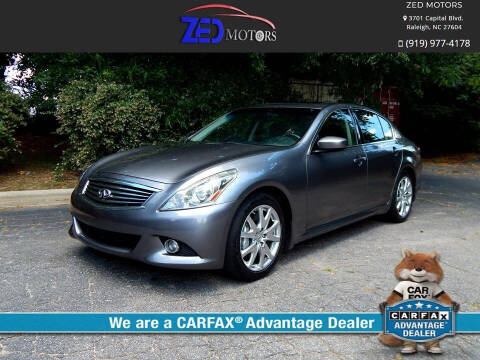 2011 Infiniti G37 Sedan for sale at Zed Motors in Raleigh NC