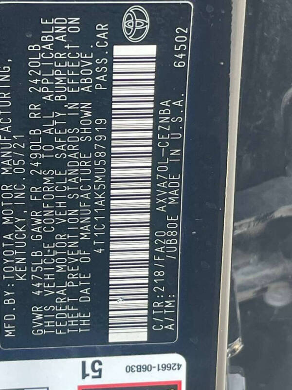 2021 Toyota Camry LE