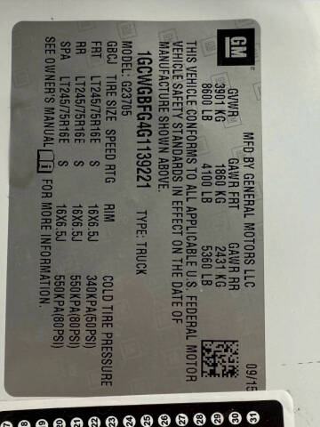 2016 Chevrolet Express 2500