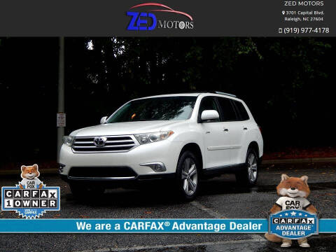 2012 Toyota Highlander for sale at Zed Motors in Raleigh NC