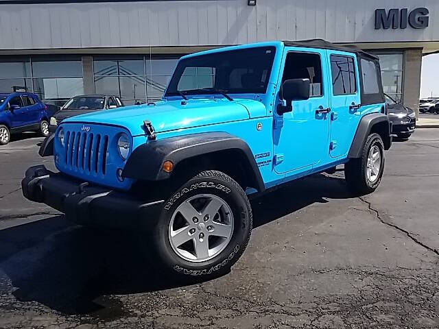 Used 2017 Jeep Wrangler Unlimited Sport S with VIN 1C4HJWDG3HL597732 for sale in Bellefontaine, OH