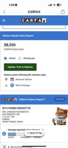 2012 Honda Insight EX