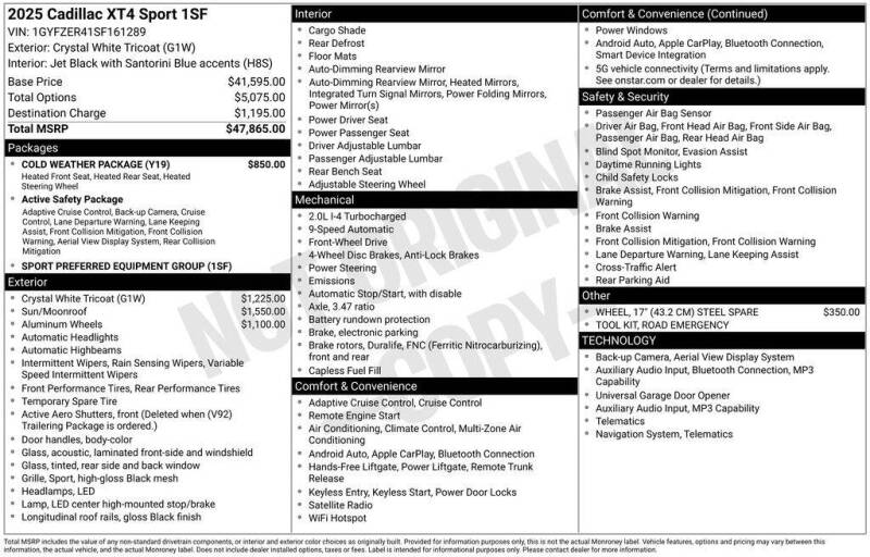 2025 Cadillac XT4 Sport