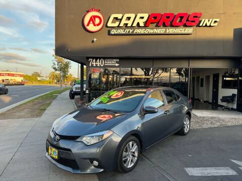 2014 Toyota Corolla for sale at AD CarPros, Inc. in Downey CA