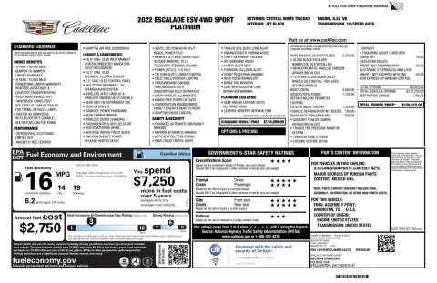 2022 Cadillac Escalade ESV Sport Platinum