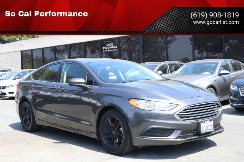 2018 Ford Fusion for sale at So Cal Performance SD, llc in San Diego CA