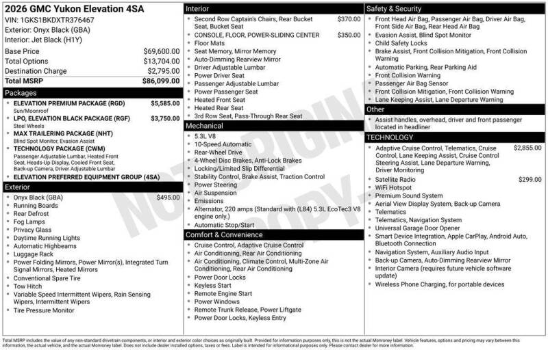 2026 GMC Yukon Elevation
