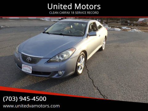 2006 Toyota Camry Solara for sale at United Motors in Fredericksburg VA