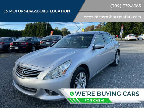 2012 Infiniti G25 Sedan for sale at ES Motors-DAGSBORO location in Dagsboro DE