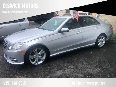 2013 Mercedes-Benz E-Class for sale at KESWICK MOTORS in Glenside PA