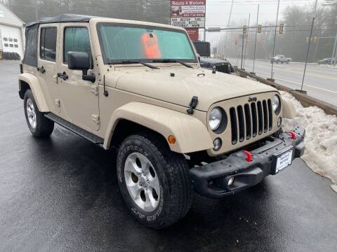 2016 Jeep Wrangler Unlimited for sale at Route 4 Motors INC in Epsom NH