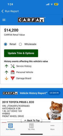 2019 Toyota Prius L Eco