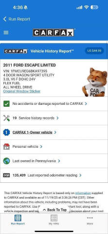 2011 Ford Escape Limited