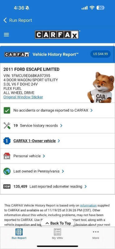 2011 Ford Escape Limited