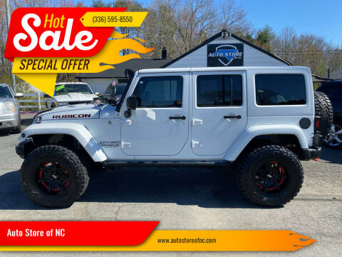 2015 Jeep Wrangler Unlimited for sale at Auto Store of NC in Walkertown NC